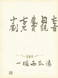 十七岁日本电视剧免费观看