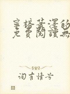 宁榕萧泽的小说免费阅读无弹窗