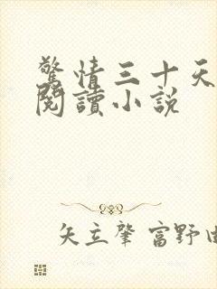 惊情三十天全文阅读小说