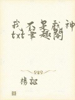 我不是戏神小说txt笔趣阁封面