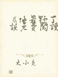 《他最野了》小说免费阅读封面