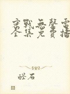 密战无声电视剧全集免费播放无声