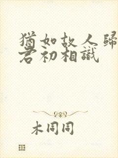 犹如故人归,与君初相识