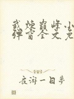 武炼巅峰小说无弹窗全文免费阅读