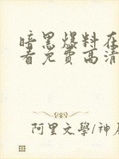 暗黑爆料在线观看免费高清视频