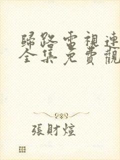 归路电视连续剧全集免费观看高清封面