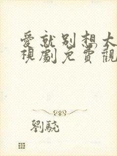 爱就别想太多电视剧免费观看全集