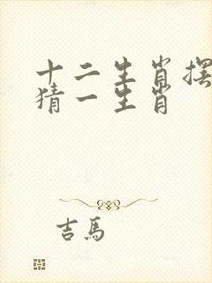 十二生肖摆在前猜一生肖