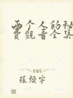 两个人的秘密免费观看全集高清完整版封面