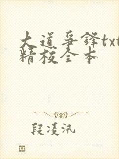 大道争锋txt精校全本封面