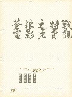 苍狼之特战突击电影免费观看