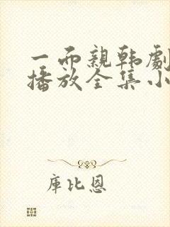 一面亲韩剧免费播放全集小说封面