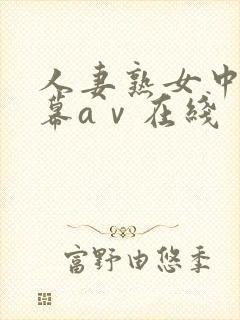 人妻熟女中文字幕aⅴ在线