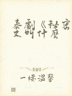 泰剧《秘密爱》又叫什么