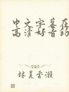 中文字幕在线看高清好看的电视剧中封面