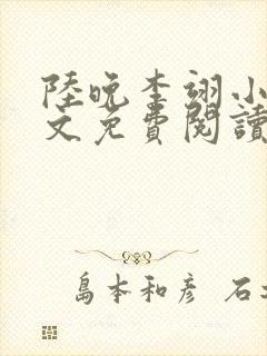 陆晚李翊小说全文免费阅读无弹窗封面