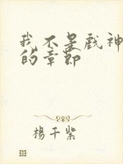 我不是戏神最新的章节