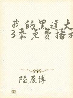 我的黑道大佬第3季免费播放在线观看封面