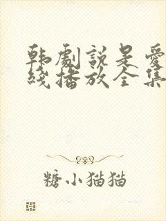 韩剧说是爱情在线播放全集免费观看