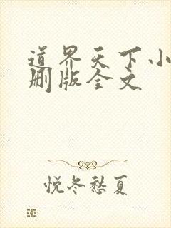道界天下小说未删版全文