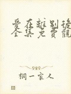 爱在离别后短剧全集免费观看高清