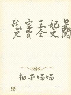 我家王妃是逗比免费全文阅读封面