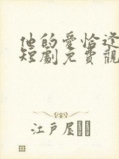 他的爱恰逢其时短剧免费观看全集完整版