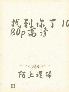 找到你了 1080p高清