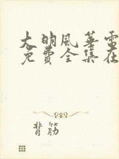 大明风华电视剧免费全集在线观看