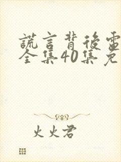 谎言背后电视剧全集40集免费观看