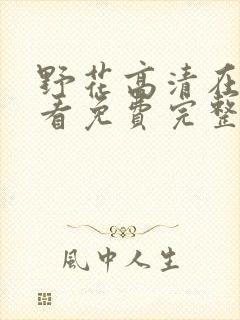 野花高清在线观看免费完整bd