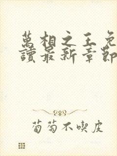 万相之王免费阅读最新章节封面