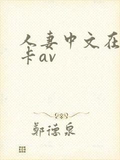 人妻中文在线不卡av