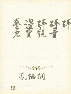 台漫砰砰砰动漫免费观看