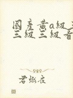 国产黄a级三级三级三级看三级