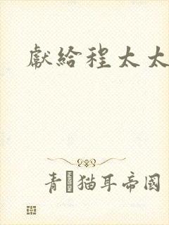 献给程太太封面
