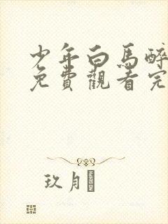 少年白马醉春风免费观看完整版电视剧