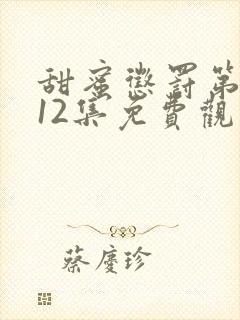 甜蜜惩罚第一季12集免费观看封面