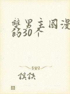 双男主国漫必看的30个