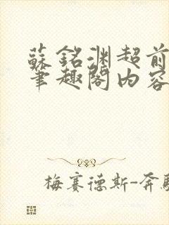 苏铭渊超前更新笔趣阁内容