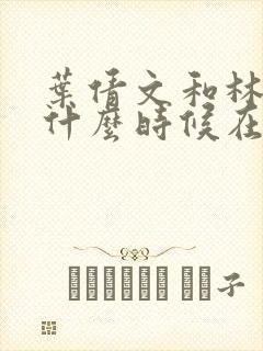 叶倩文和林子祥什么时候在一起的封面