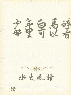 少年白马醉春风哪里可以看完整版