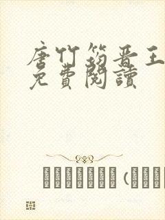 唐竹筠晋王小说免费阅读