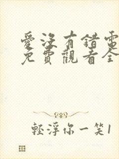 爱没有错电视剧免费观看全集