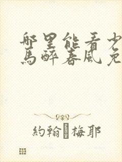 哪里能看少年白马醉春风免费全集