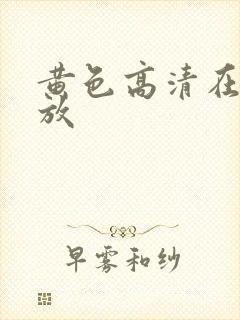 黄色高清在线播放