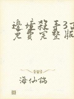 边境杀手3高清免费完整版观看