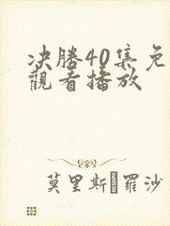 决胜40集免费观看播放