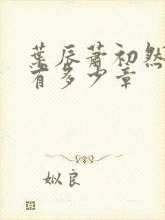 叶辰萧初然全书有多少章