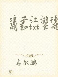 浪子江湖后传无删节txt笔趣阁封面